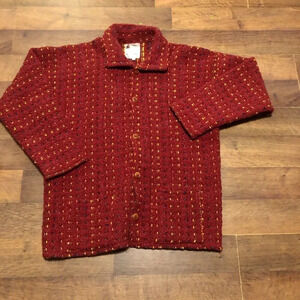 BOLIVAN IMPORTS BY LUCY HAND KNIT WOOL SWEATER JACKET-Women's Size L